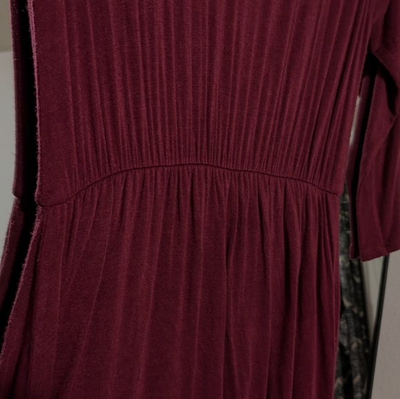 Burgundy Ruffle Maxi Dress - Picture 3 of 4